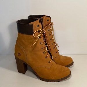 Timberland Glancy Wheat Ankle Boots w/ Heel Women Size 10